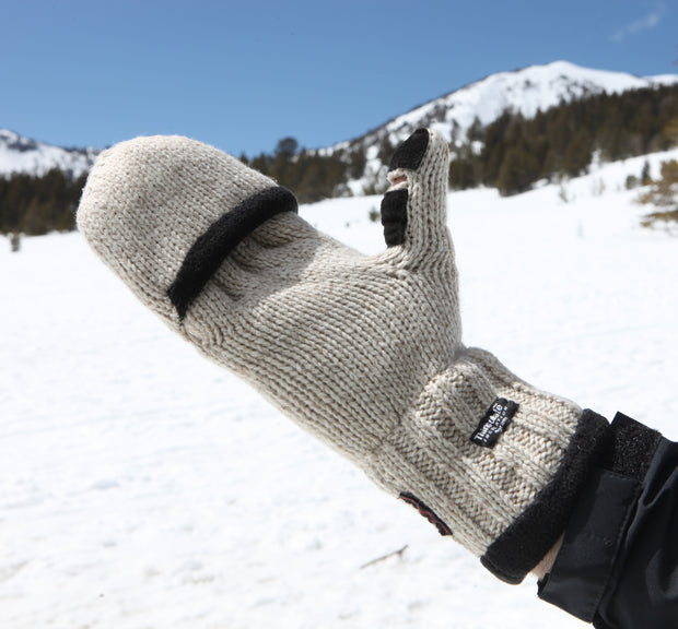 Heated Ragg Wool mitten/glove/ cap over fingers