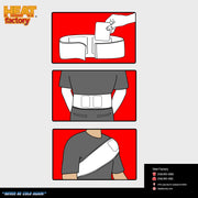 Diagram of ways to use heated back wrap
